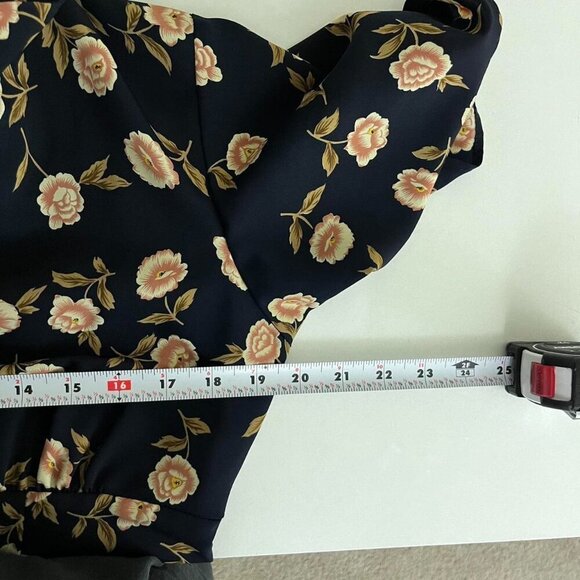 black floral vintage 90s midi dress - Picture 5 of 8